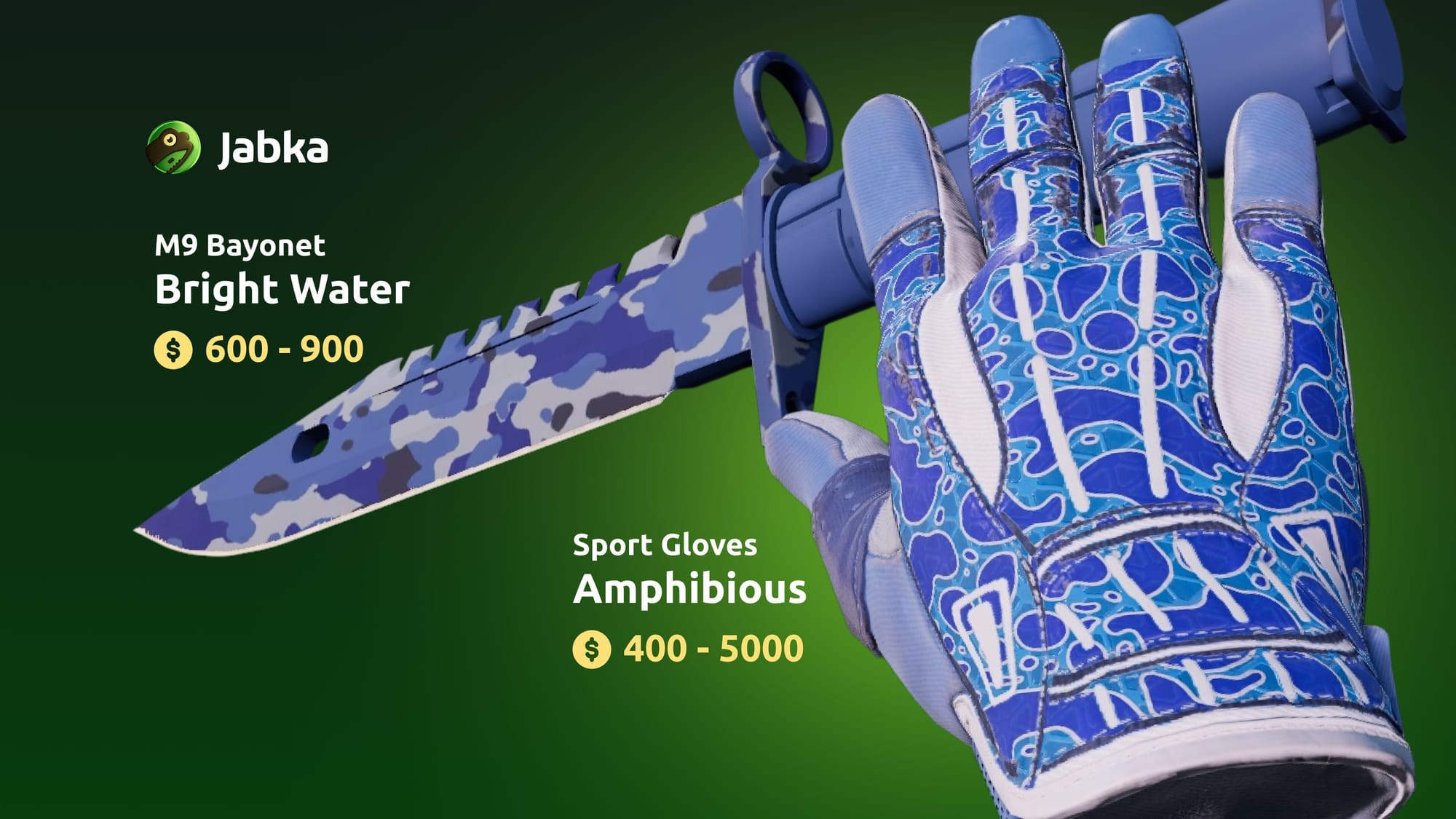 Синий сет КС 2 нож и перчатки