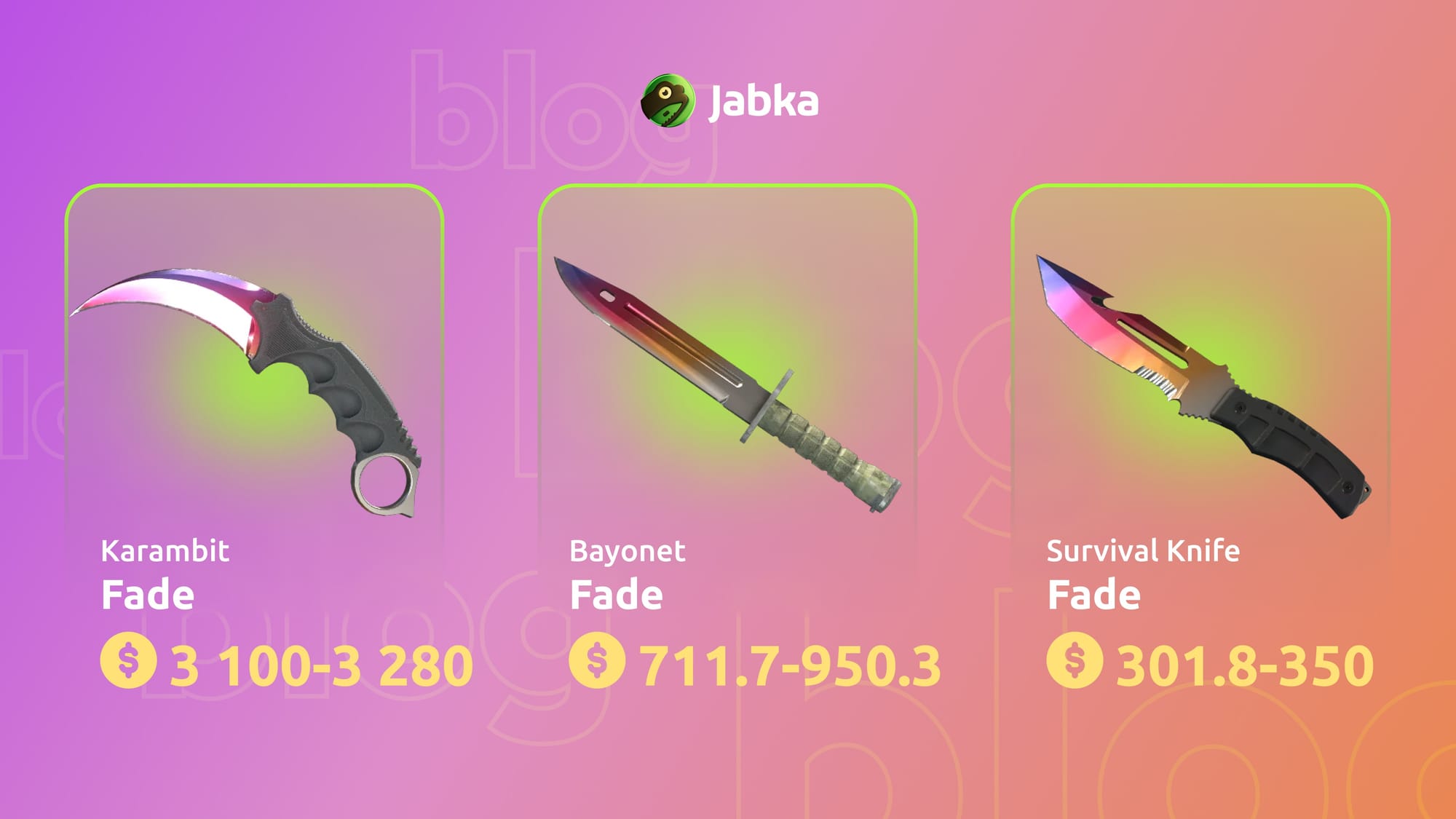 Популярные ножи fade