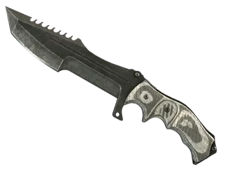 ★ StatTrak™ Huntsman Knife | Black Laminate (Battle-Scarred)